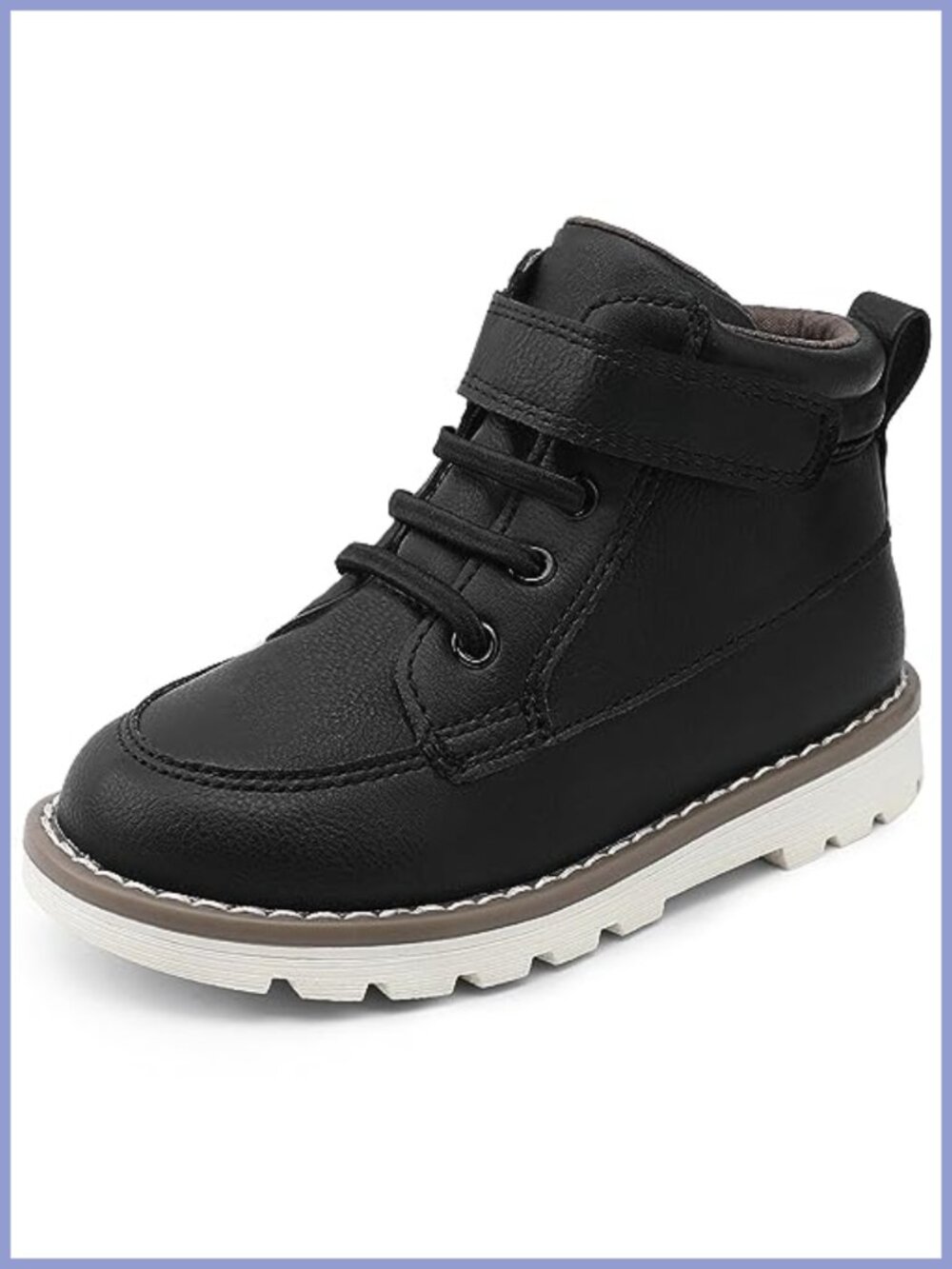 Boys High Top Sneaker Boots Faux Leather Hook Loop Casual